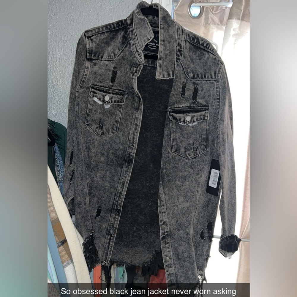 Boutique distressed jean jacket
